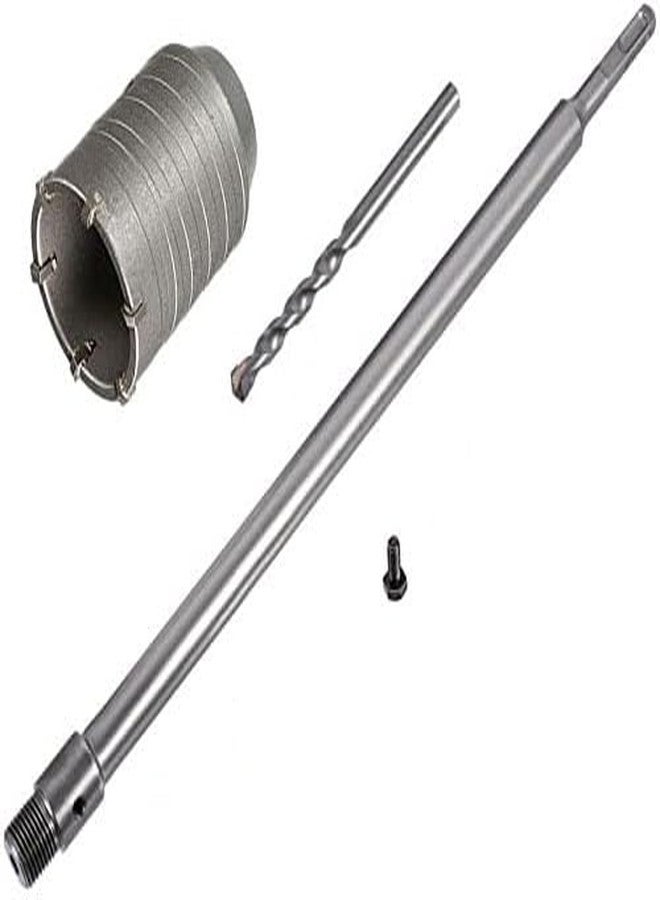 Inditrust مثقاب جدار خرساني ذو ساق SDS من إنديترست، قاطع منشار ثقب، قضيب توصيل 400 مم (مثقاب 50 مم، قضيب 400 مم) - Image 1